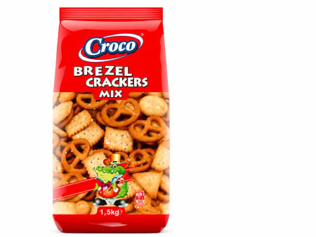 Chipsuri & Snacksuri - Mix Brezel & Crackers, Croco, 1.5 kg-Vivomarket.ro