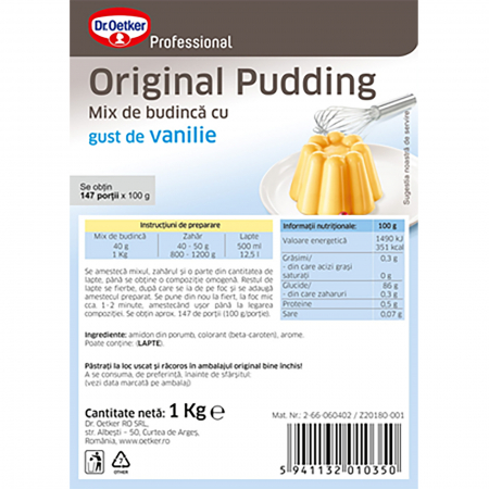 Budinca de vanilie, Dr Oetker Professional, 1kg [1]