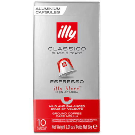 Cafea - Cafea capsule, Illy Espresso Classico, compatibile Nespresso, 10 buc, 57 g