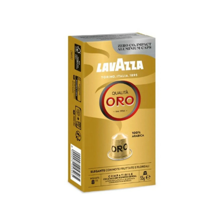 Cafea - Cafea capsule, Lavazza Qualita Oro, compatibile Nespresso, aluminiu, 10 buc x 5.7 g