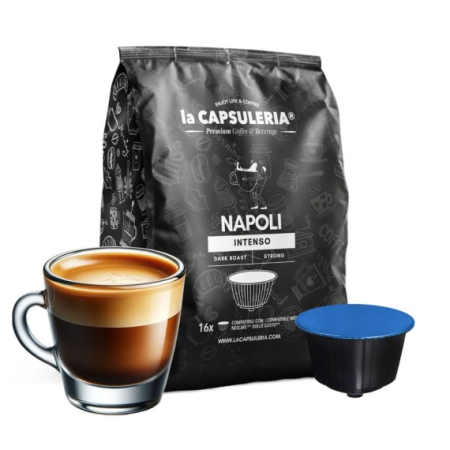 Cafea - Cafea Crema di Napoli, 16 capsule compatibile Nescafe Dolce Gusto, La Capsuleria