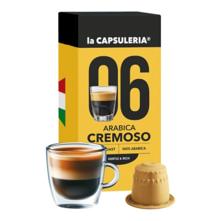 Noutati! - Cafea Cremoso 100% Arabica, 10 capsule compatiblie Nespresso, La Capsuleria