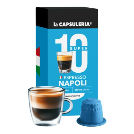 Cafea - Cafea Espresso Napoli, 10 capsule compatibile Nespresso, La Capsuleria