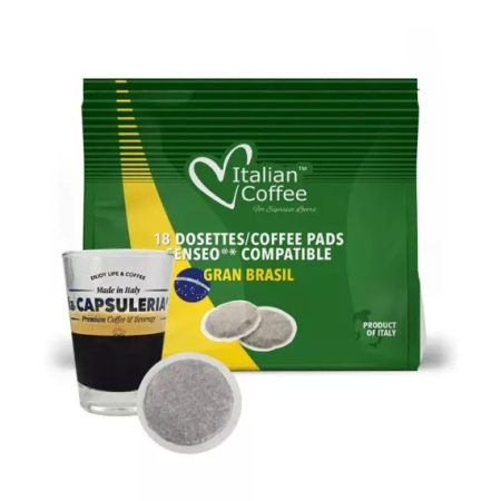Bacanie - Cafea Gan Brasil, 18 paduri compatibile Senseo®*, Italian Coffee