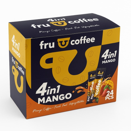 Bacanie - Cafea instant cu mango, 4 in 1, FruCoffee-Vivomarket.ro