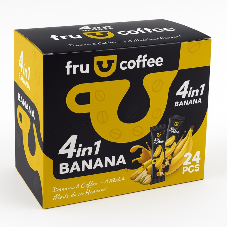 Produse Horeca - Cafea instant cu banane, 4 in 1, FruCoffee-Vivomarket.ro