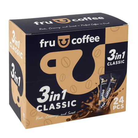 Noutati! - Cafea instant classic, 3 in 1, FruCoffee-Vivomarket.ro