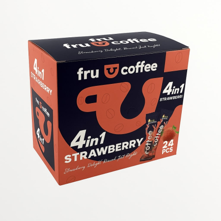 Produse Horeca - Cafea instant cu capsuni, 4 in 1, FruCoffee-Vivomarket.ro