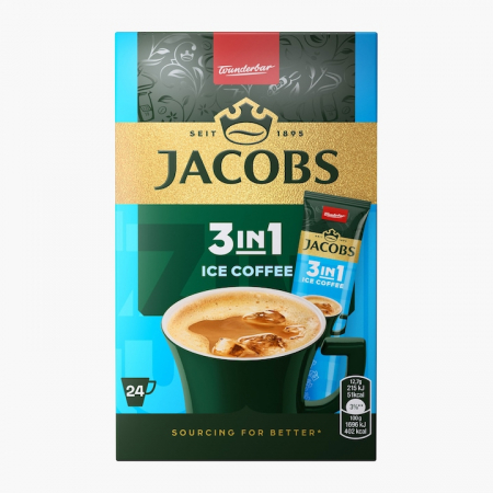 Bacanie - Cafea instant, Jacobs, 3 in 1, Ice Coffee, 24 plicuri x 12.7 g-Vivomarket.ro