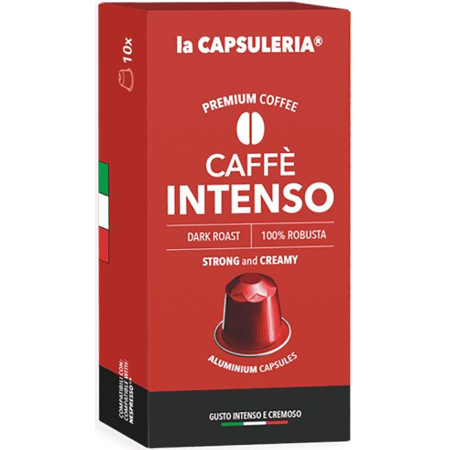 Cafea Intenso, 10 capsule de aluminiu compatibile Nespresso, La Capsuleria [1]