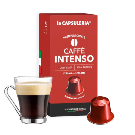 Cafea - Cafea Intenso, 10 capsule de aluminiu compatibile Nespresso, La Capsuleria