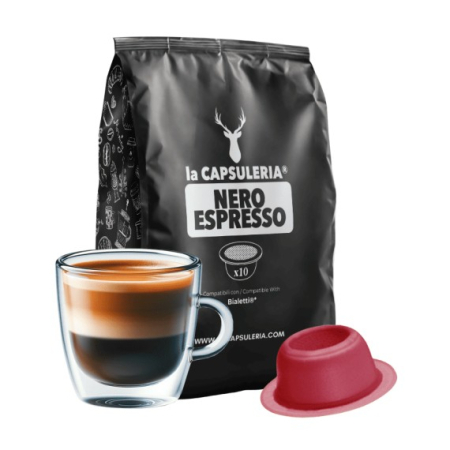 Cafea - Cafea Nero Espresso, 10 capsule compatibile Bialetti®*, La Capsuleria | Capsuleria.ro