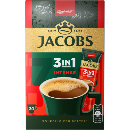 Cafea - Cafea solubila 3 in 1, Plicuri, Jacobs Intense, 24 x 11.1 g