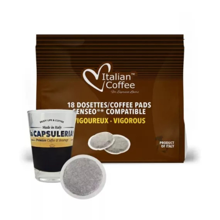 Bacanie - Cafea Vigoroso, 18 paduri compatibile Senseo®*, Italian Coffee