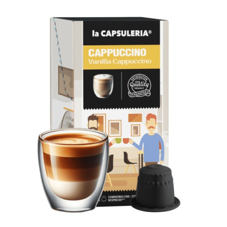 Cafea - Cappuccino cu Vanilie, 10 capsule compatibile Nespresso - Capsuleria