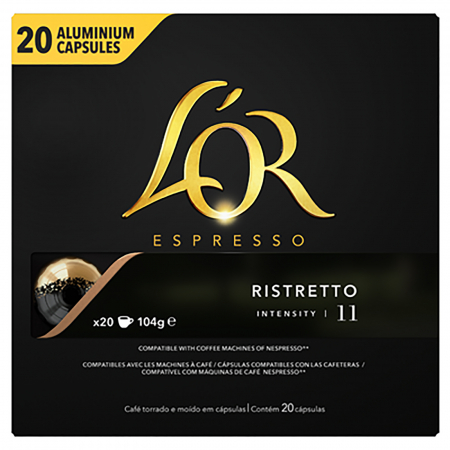 Produse Horeca - Capsule cafea compatibile Nespresso, L'OR Espresso Ristretto , 20 capsule
