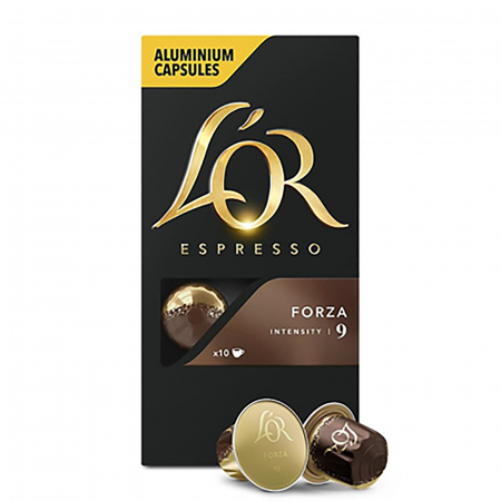 Produse Horeca - Capsule cafea compatibile Nespresso, L'OR Forza , 10 capsule