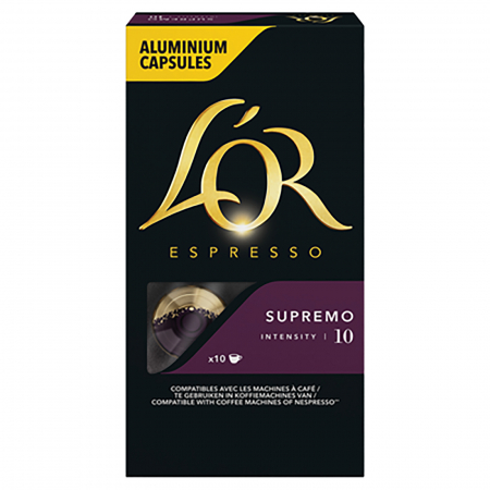 Cafea - Capsule cafea compatibile Nespresso, L'OR Supremo, 10 capsule