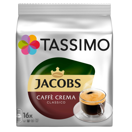 Cafea - Capsule cafea, Jacobs Tassimo Café Crema Classico, 16 bauturi x 150 ml, 16 capsule