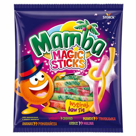 Noutati! - Caramele cu arome de fructe, Magic Sticks, Mamba, 140 g