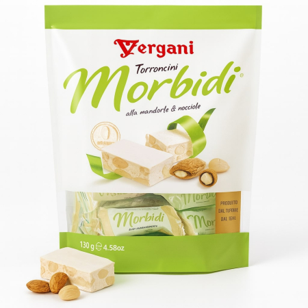 Produse Horeca - Caramele Nuga moi, cu Migdale, Vergani, 130 g-Vivomarket.ro