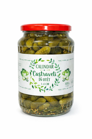 Conserve - Castraveti in Otet, 1-4 cm, Calindar, 680 g