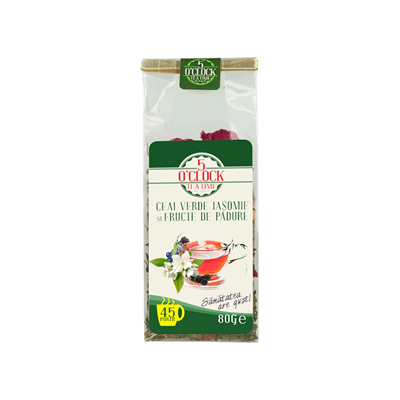 Ceaiuri - Ceai Verde Iasomie si Fructe de Padure , 80 g, 5 O'Clock Tea