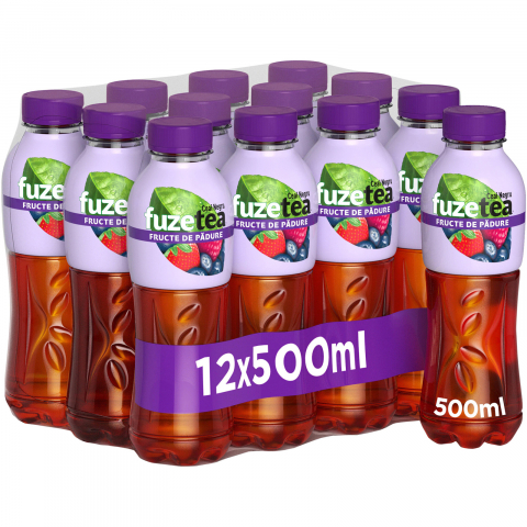 Bauturi Non-Alcoolice - Ceai rece cu Aroma de Fructe de Padure,12 x 0.5 L, Fuze tea