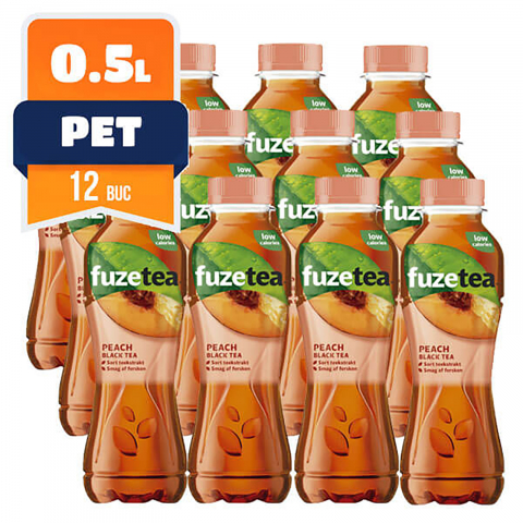 Bauturi necarbogazoase - Ceai rece cu Aroma de Piersica,12 x 0.5 L, Fuze tea