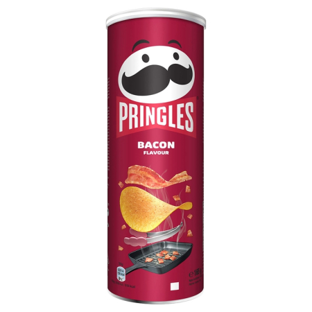 Bacanie - Chips Pringles Bacon, gust intens de bacon, 165 g