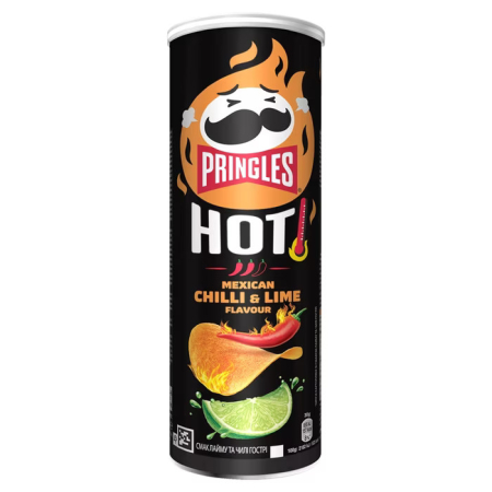 Bacanie - Chips Pringles Hot Mexican Chilli & Lime, gust picant, 160 g
