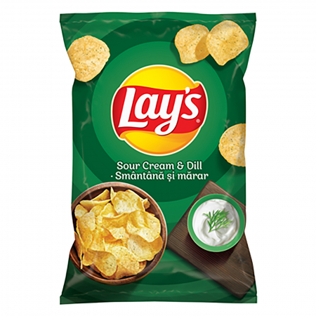 Bacanie - Chipsuri din Cartofi cu Gust de Smantana, 6 buc x 60 g, LAY'S
