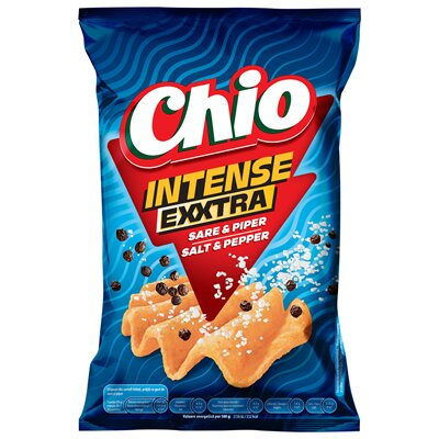 Chipsuri & Snacksuri - Chipsuri din Cartofi cu gust de Sare & Piper, Chio Intense Exxtra, 120 g