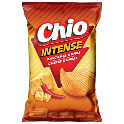 Chipsuri & Snacksuri - Chipsuri din Cartofi cu gust de Cascaval Picant, Chio Intense, 120 g