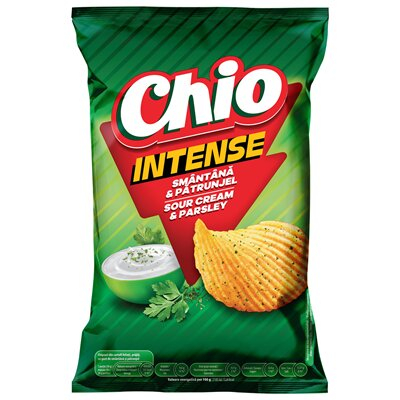 Chipsuri & Snacksuri - Chipsuri din Cartofi cu gust de Smantana & Patrunjel, Chio Intense, 120 g