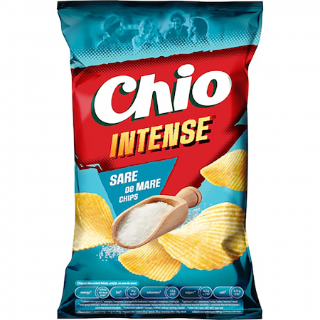 Bacanie - Chipsuri din cartofi cu sare,Chio Chips Intense, 130 g