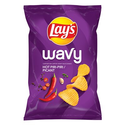 Produse alimentare/Bacanie - Chipsuri din Cartofi Picante, Lay's Wavy, 115 g