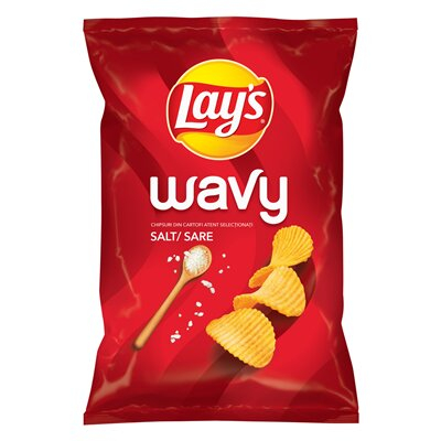 Produse alimentare/Bacanie - Chipsuri din Cartofi cu Sare, Lay's Wavy, 115 g