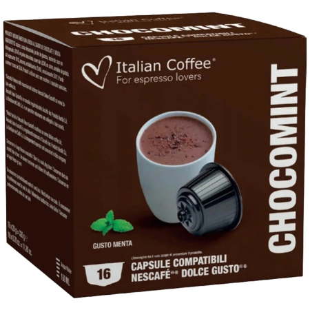 Bacanie - Cioccomenta, 16 capsule compatibile Nescafe Dolce Gusto