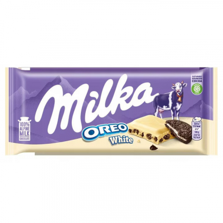 Bacanie - Ciocolata alba, Milka Oreo, 100 g-Vivomarket.ro