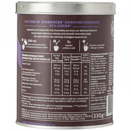 Ciocolata calda pudra Starbucks® Signature Chocolate 42%, 330 g [1]