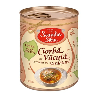 Bacanie - Ciorba de vacuta cu dischis de verdeturi, Scandia Sibiu, 400g-Vivomarket.ro