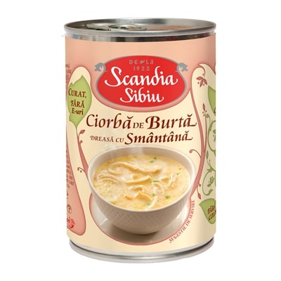 Conserve - Ciorba de burta dreasa cu smantana, Scandia Sibiu, 400 g-Vivomarket.ro
