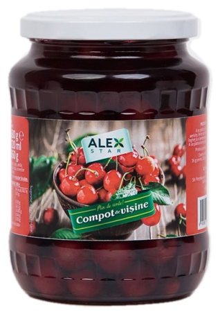 Bacanie - Compot Visine, Alex Star, 680 g-Vivomarket.ro