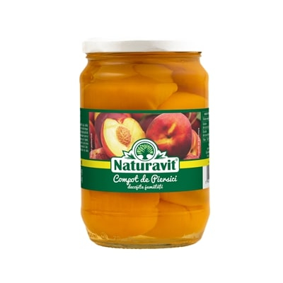 Produse Horeca - Compot Piersici Decojite, Jumatati, Naturavit, 700 g-Vivomarket.ro