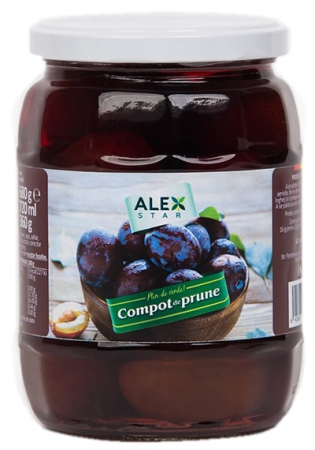 Bacanie - Compot de Prune, Alex Star, 680 g-Vivomarket.ro