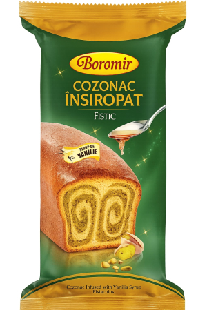 Bacanie - Cozonac Insiropat cu Fistic, Boromir, 550 g-Vivomarket.ro