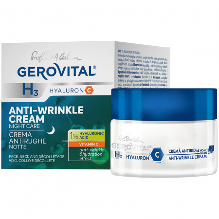Crema antirid de noapte Gerovital H3 Hyaluron C, 50 ml [0]