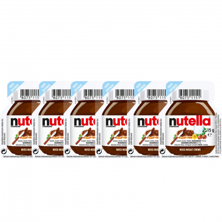 Crema tartinabila de alune de padure cu cacao Nutella, Monoportie, 6x15 g [0]