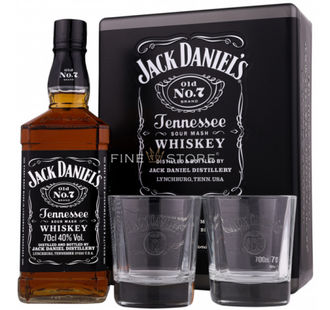 Whisky - Cutie cadou Wiskey cu 2 pahare, Jack Daniel's, 0.7L, 40%